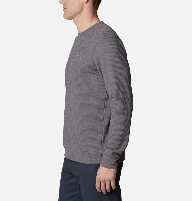 Men's Columbia Pine Peak Waffle Long Sleeve Crew Sweatshirts Grey | CA-A6LA8
