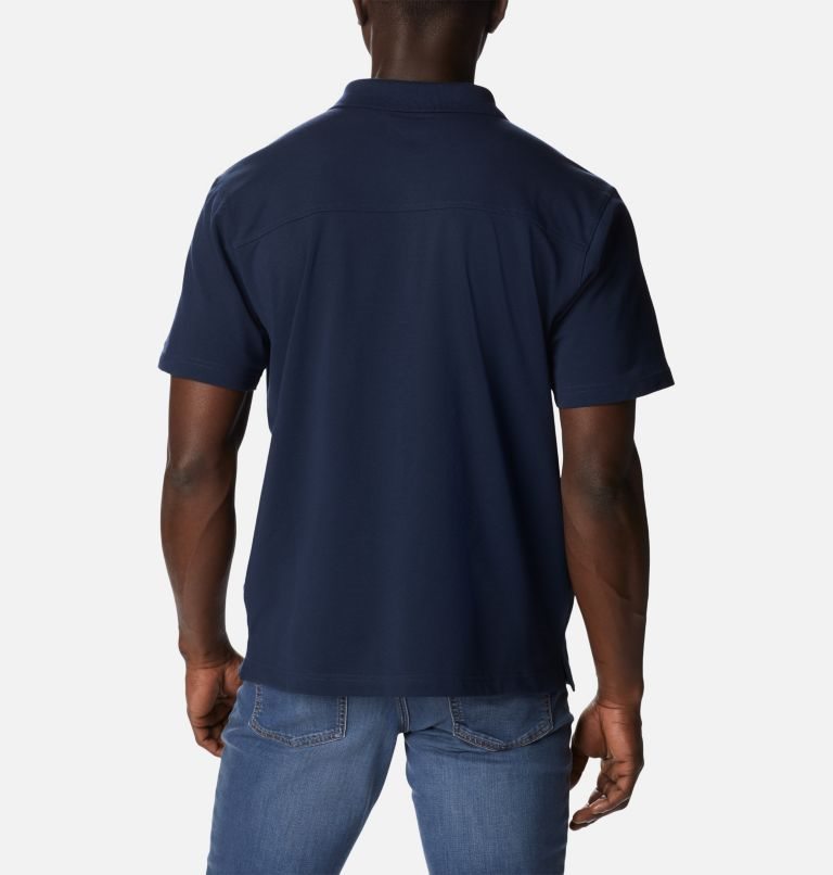 Men's Columbia Pines Terrace Polo Shirts Navy | CA-V34L6