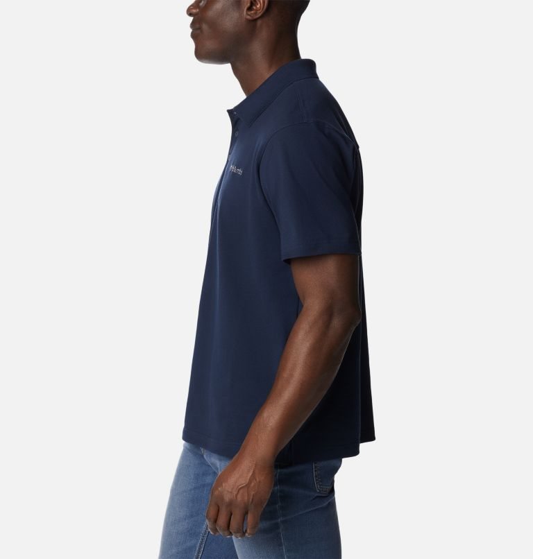 Men's Columbia Pines Terrace Polo Shirts Navy | CA-V34L6