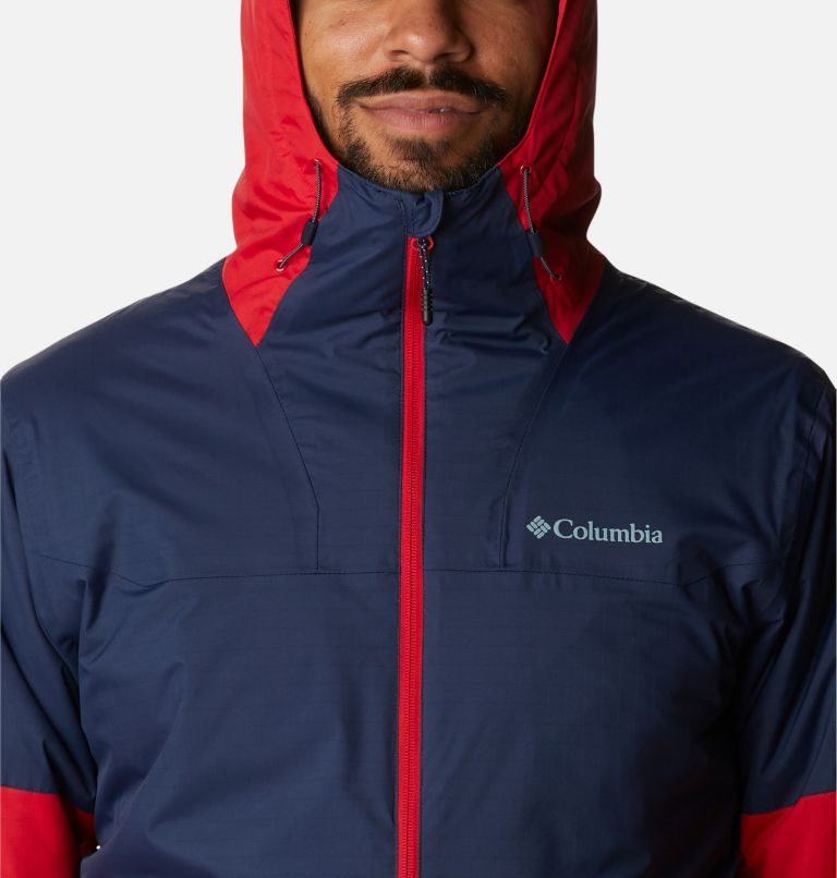 Men's Columbia Point Park Insulated Jackets Navy / White / Red | CA-N0A81