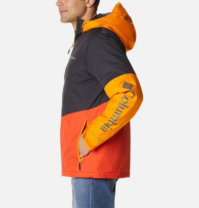 Men's Columbia Point Park Insulated Jackets Black / Orange | CA-PL4CA