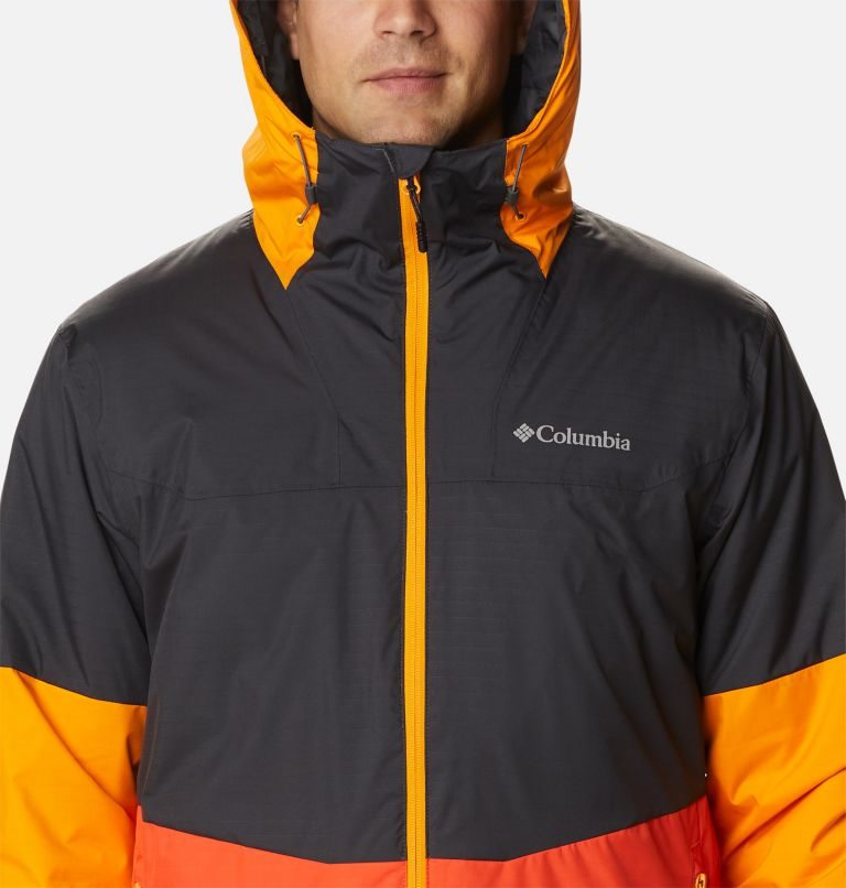 Men's Columbia Point Park Insulated Jackets Black / Orange | CA-PL4CA