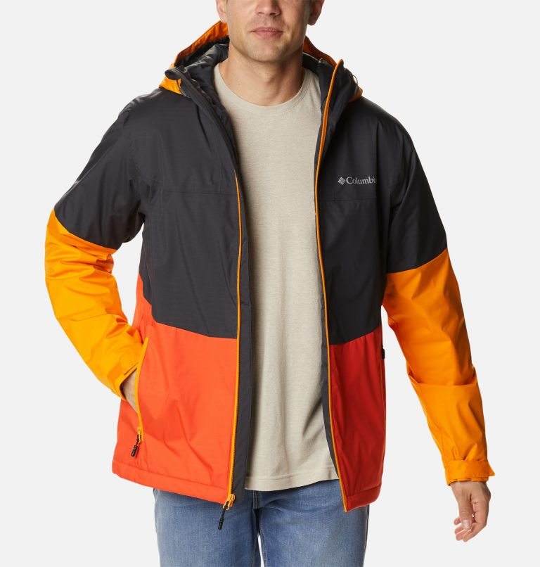 Men's Columbia Point Park Insulated Jackets Black / Orange | CA-PL4CA