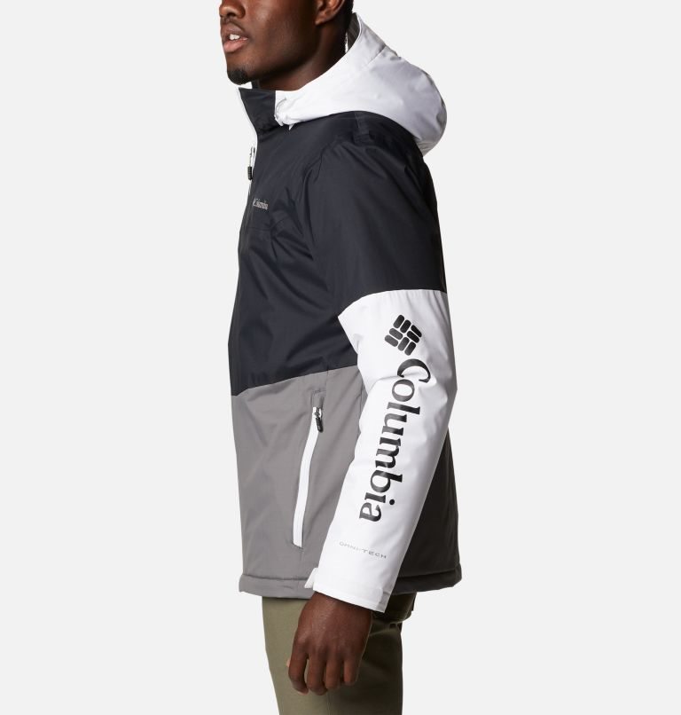 Men's Columbia Point Park Insulated Jackets Black / Grey / White | CA-W6A8C