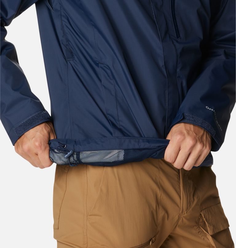 Men's Columbia Pouration Rain Jackets Navy | CA-E35C4