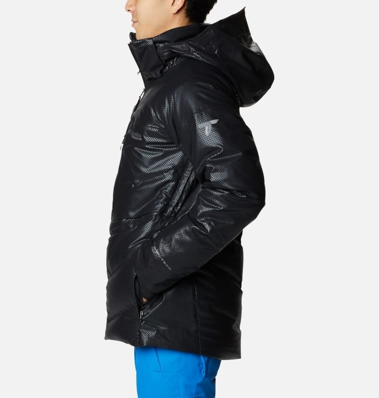 Men's Columbia Powder Keg Black Dot Down Jackets Black | CA-UA403