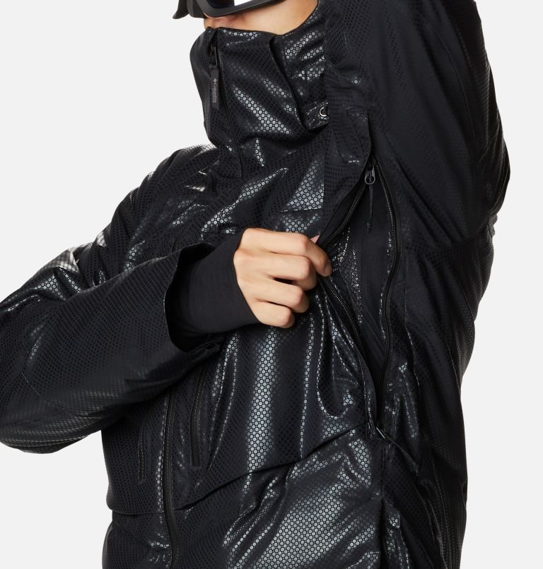 Men's Columbia Powder Keg Black Dot Down Jackets Black | CA-UA403