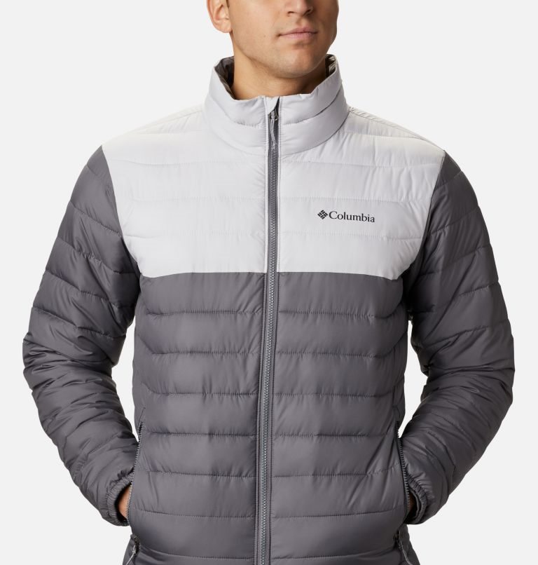 Men's Columbia Powder Lite Insulated Jackets Grey | CA-E83C6