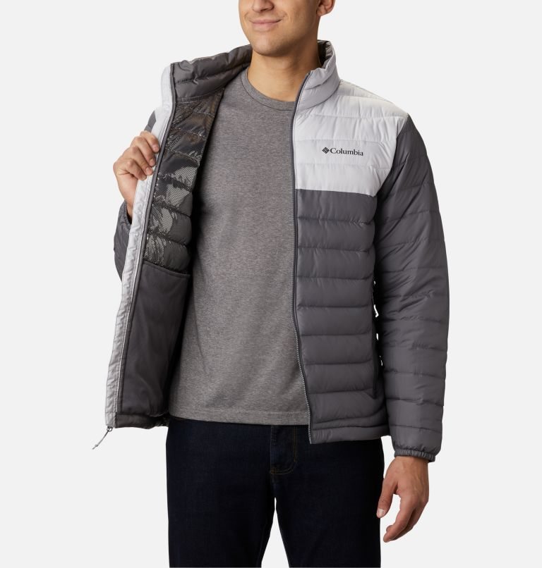 Men's Columbia Powder Lite Insulated Jackets Grey | CA-E83C6