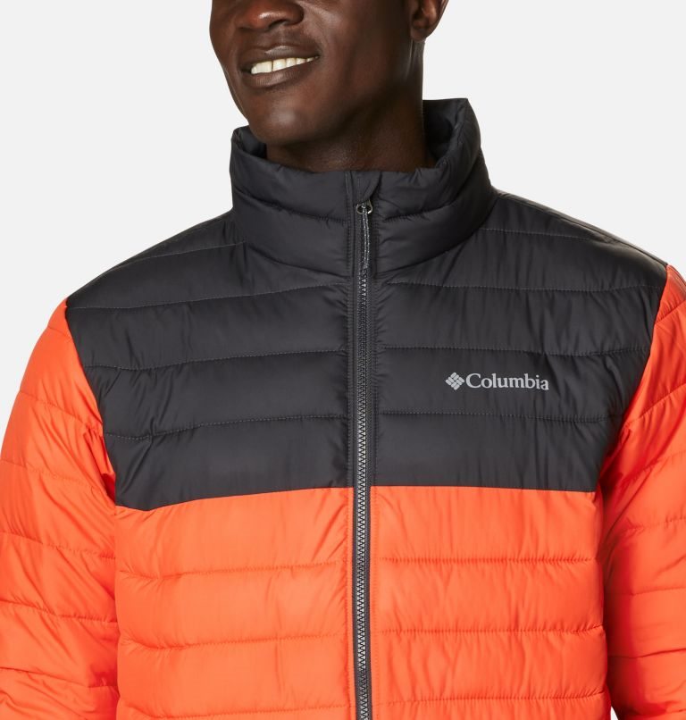 Men's Columbia Powder Lite Insulated Jackets Orange | CA-F6A35