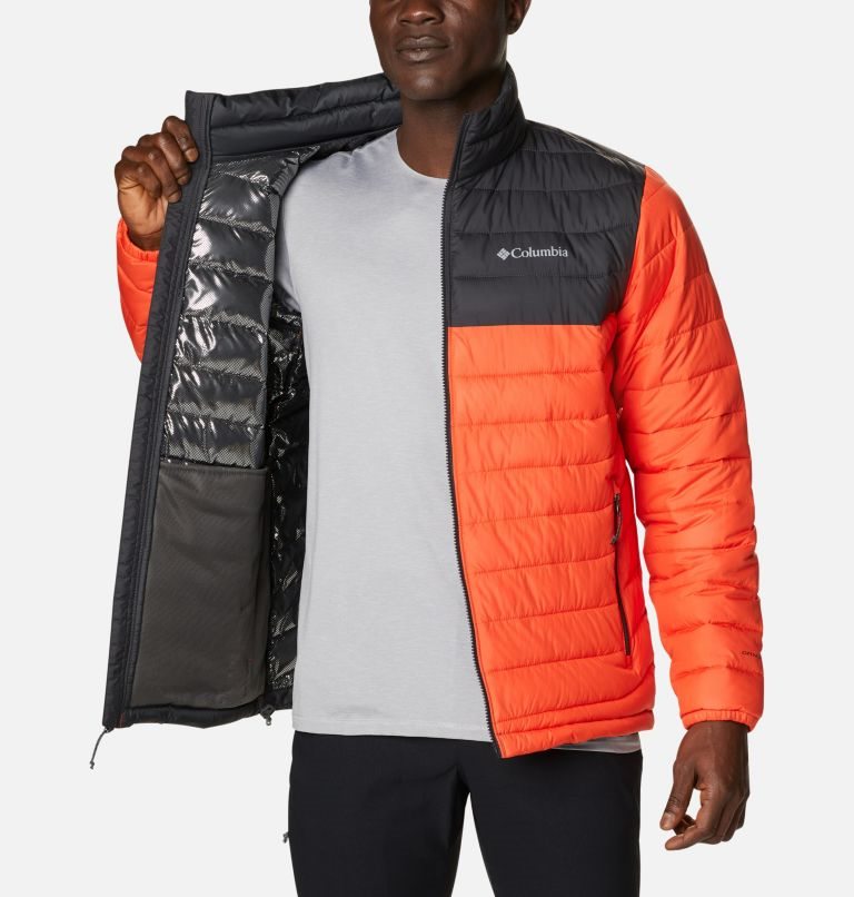 Men's Columbia Powder Lite Insulated Jackets Orange | CA-F6A35