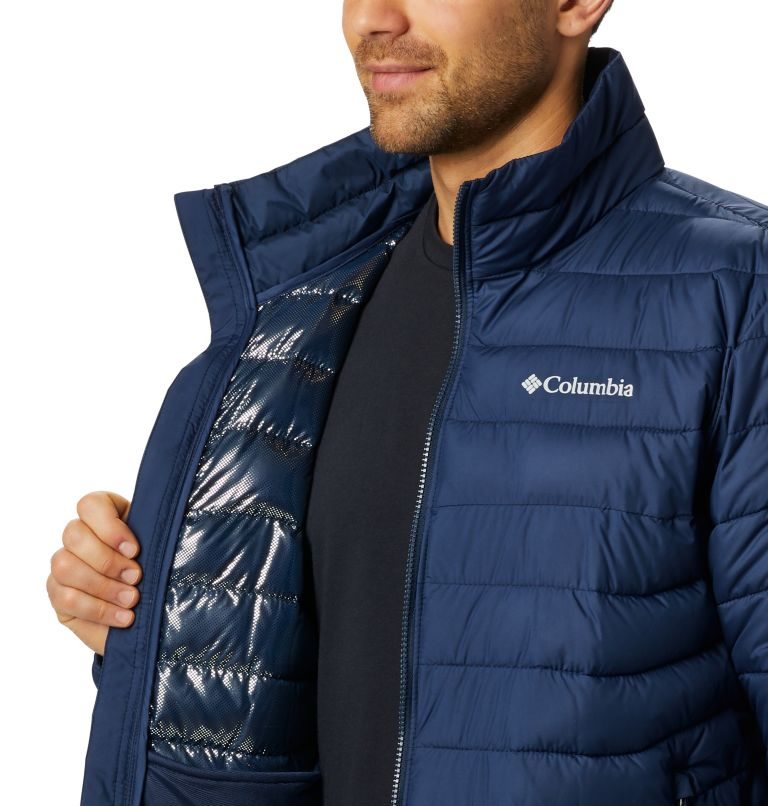 Men's Columbia Powder Lite Insulated Jackets Navy | CA-VA3C6