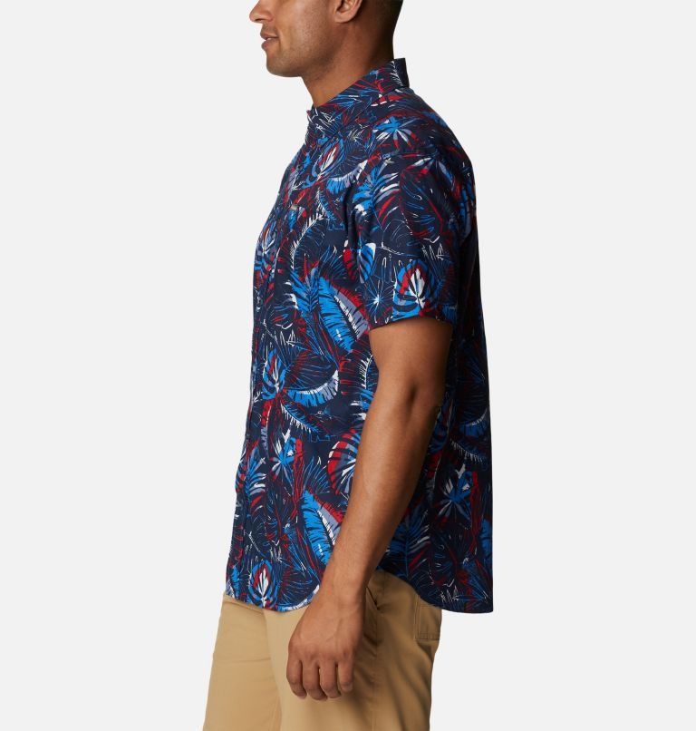 Men's Columbia Rapid Rivers Printed Short Sleeve Shirts Navy | CA-D3641