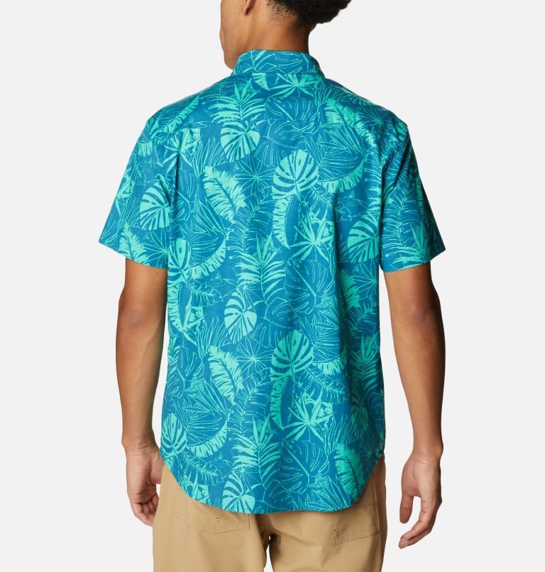 Men's Columbia Rapid Rivers Printed Short Sleeve Shirts Turquoise | CA-P318A
