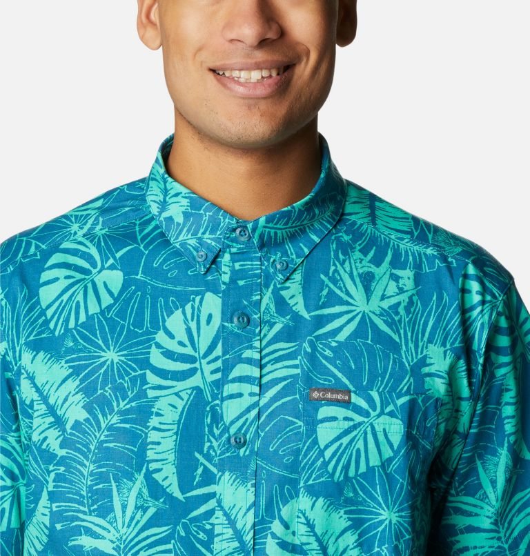 Men's Columbia Rapid Rivers Printed Short Sleeve Shirts Turquoise | CA-P318A