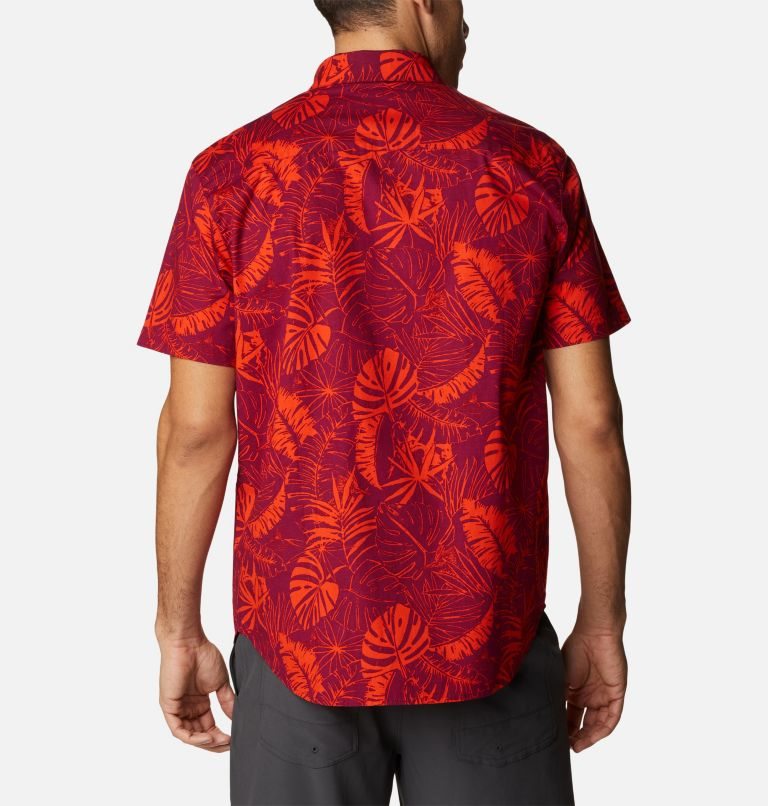 Men's Columbia Rapid Rivers Printed Short Sleeve Shirts Red | CA-U8140