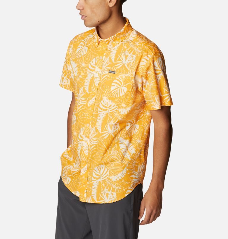 Men's Columbia Rapid Rivers Printed Short Sleeve Shirts Mango | CA-UAL38