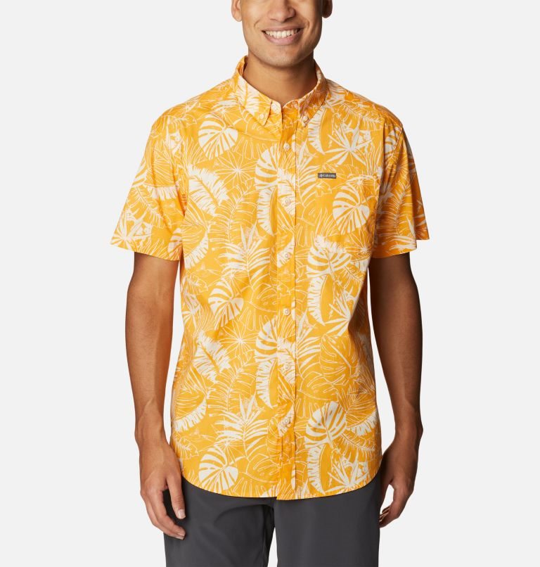 Men\'s Columbia Rapid Rivers Printed Short Sleeve Shirts Mango | CA-UAL38