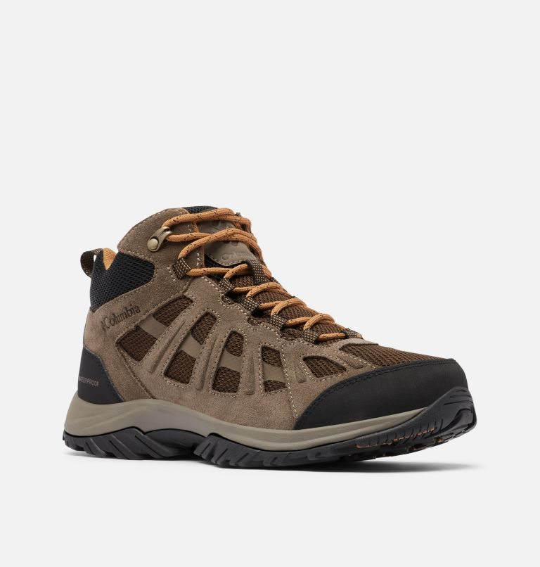 Men's Columbia Redmond III Mid Waterproof Hiking Boots Brown | CA-X4L56