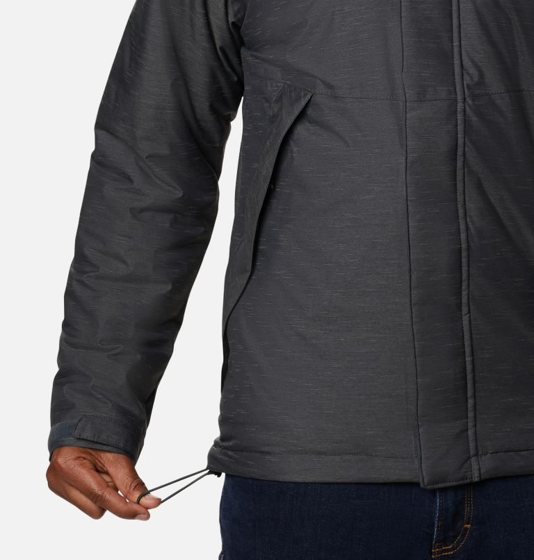 Men's Columbia Ridge Gates Insulated Rain Jackets Black | CA-B3C65