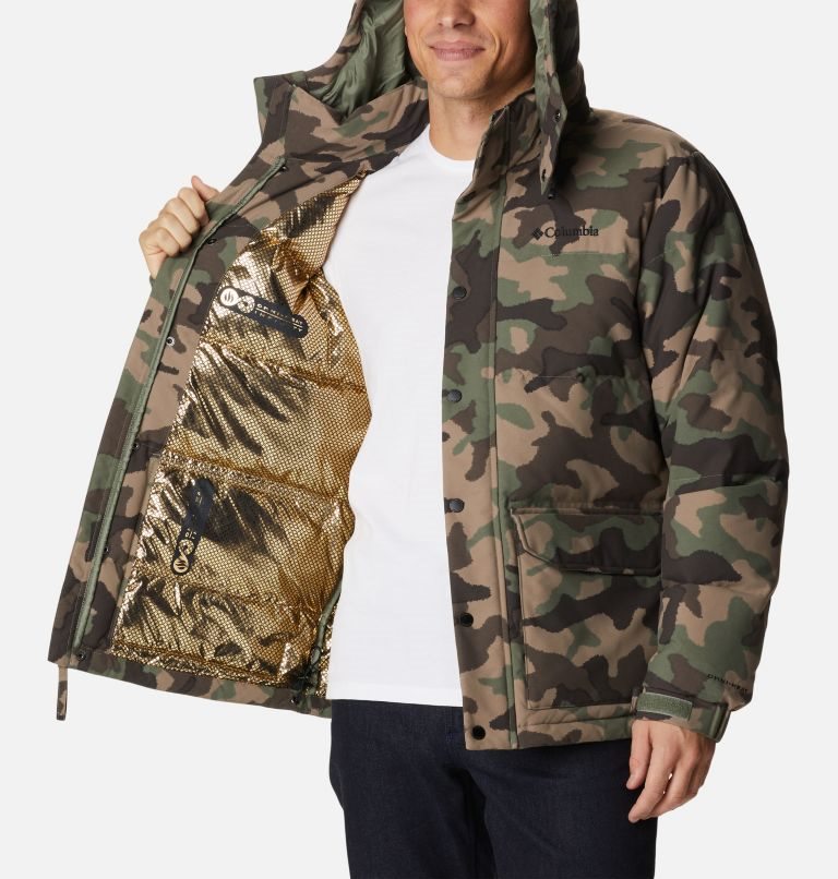 Men's Columbia Rockfall II Omni-Heat Infinity Down Jackets Camo | CA-D84CL