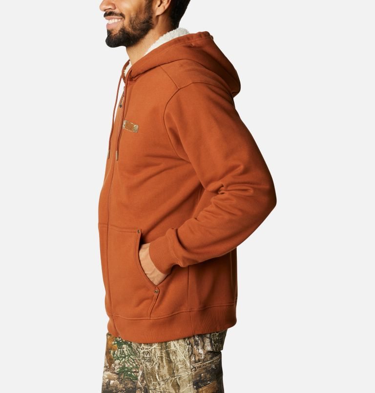 Men's Columbia Roughtail Sherpa Lined Field Hoodie Brown | CA-F853A