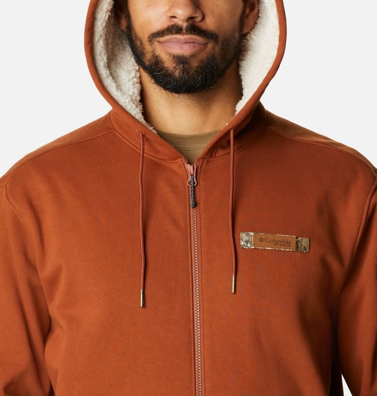 Men's Columbia Roughtail Sherpa Lined Field Hoodie Brown | CA-F853A