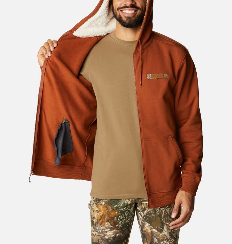 Men's Columbia Roughtail Sherpa Lined Field Hoodie Brown | CA-F853A