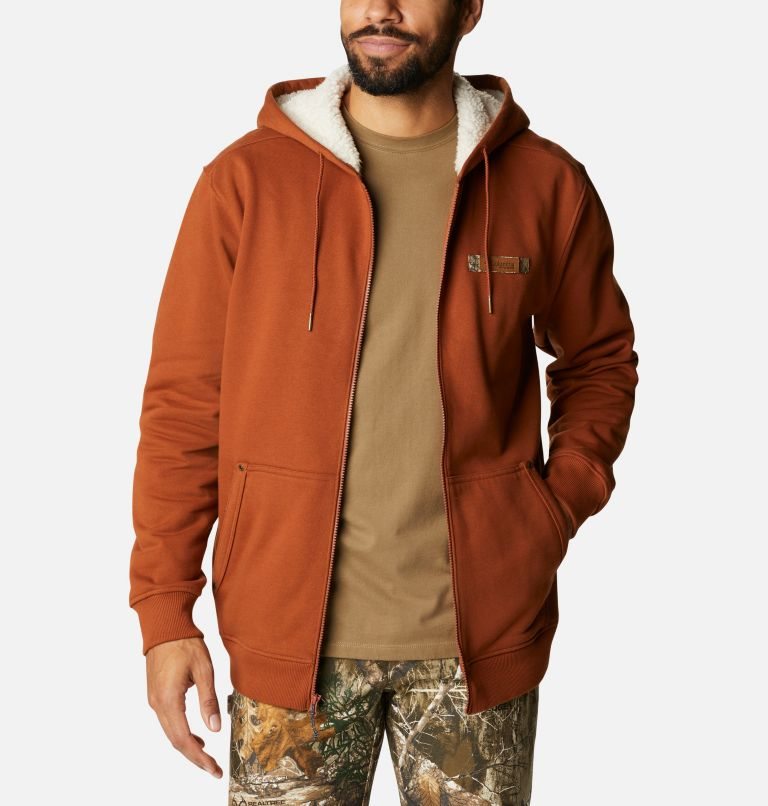 Men's Columbia Roughtail Sherpa Lined Field Hoodie Brown | CA-F853A