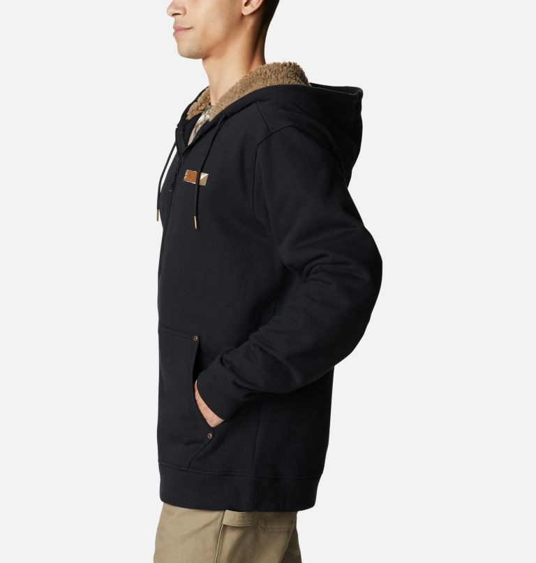 Men's Columbia Roughtail Sherpa Lined Field Hoodie Black | CA-UAC43
