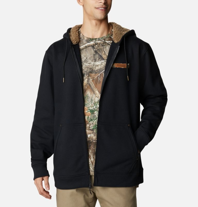 Men's Columbia Roughtail Sherpa Lined Field Hoodie Black | CA-UAC43