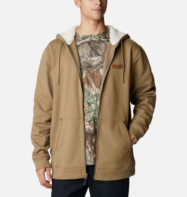Men's Columbia Roughtail Sherpa Lined Field Hoodie Light Brown | CA-ZAC56