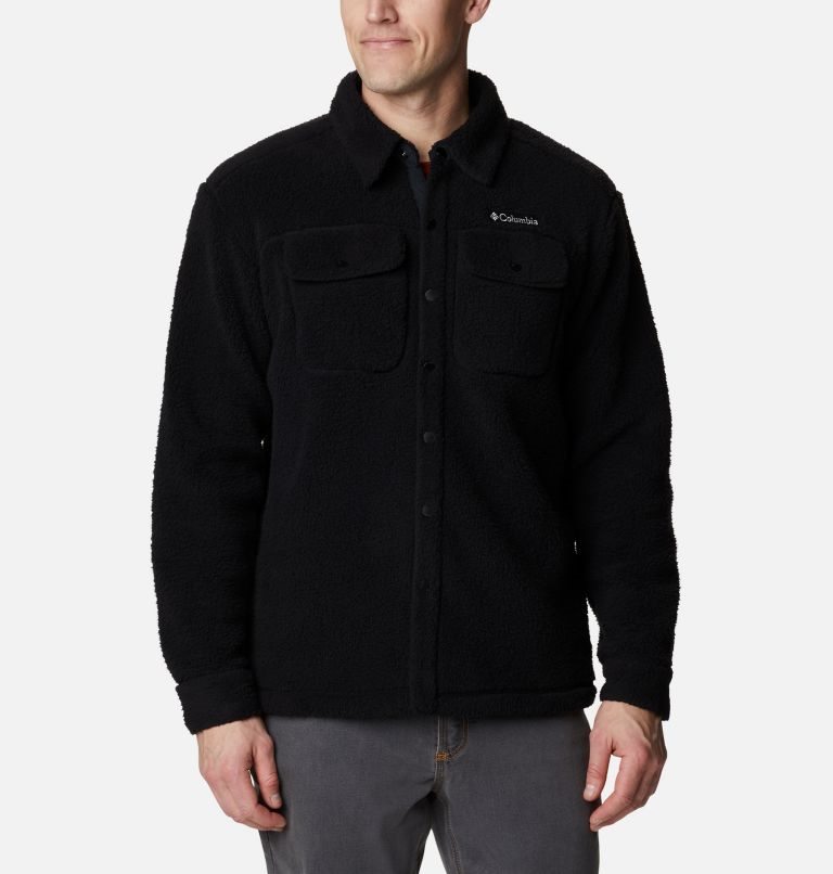 Men's Columbia Rugged Ridge Sherpa Shirts Black | CA-L30AC