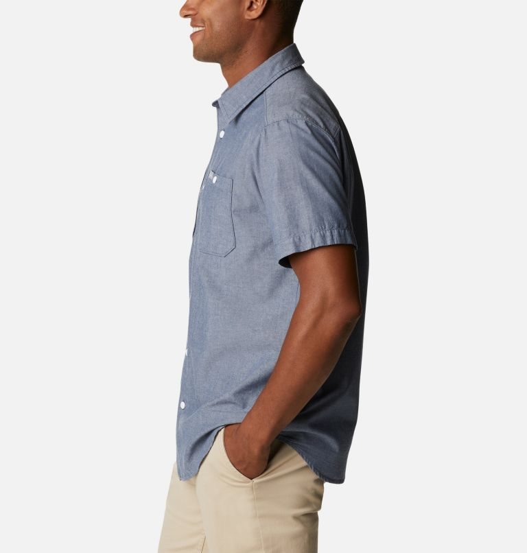 Men's Columbia Scenic Ridge Woven Short Sleeve Shirts Grey | CA-D83C4