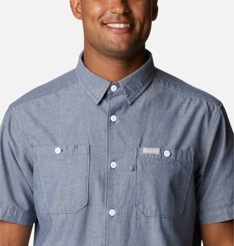 Men's Columbia Scenic Ridge Woven Short Sleeve Shirts Grey | CA-D83C4