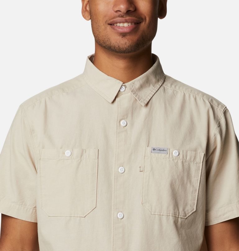 Men's Columbia Scenic Ridge Woven Short Sleeve Shirts Khaki | CA-N1L85