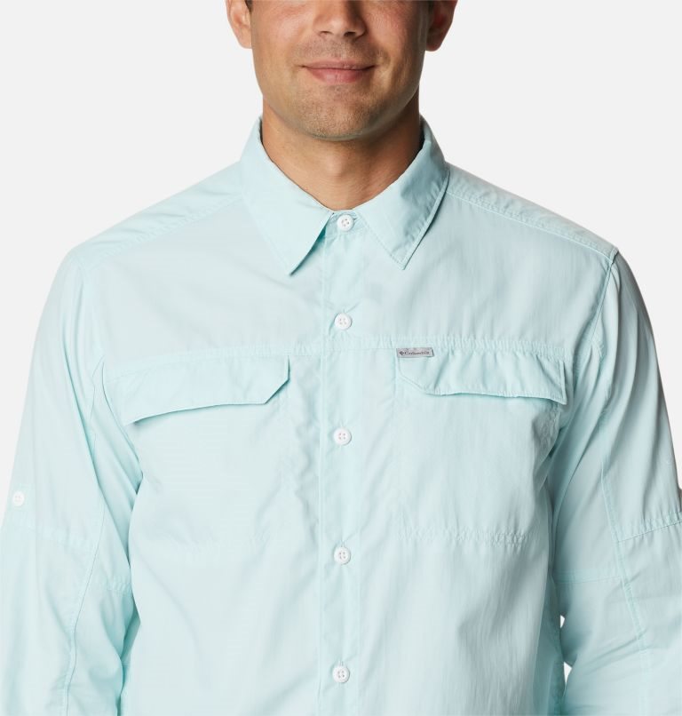 Men's Columbia Silver Ridge 2.0 Long Sleeve Shirts Turquoise | CA-G54A8