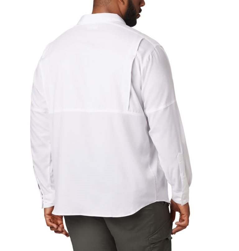 Men's Columbia Silver Ridge Lite Long Sleeve Shirts White | CA-Z83L6