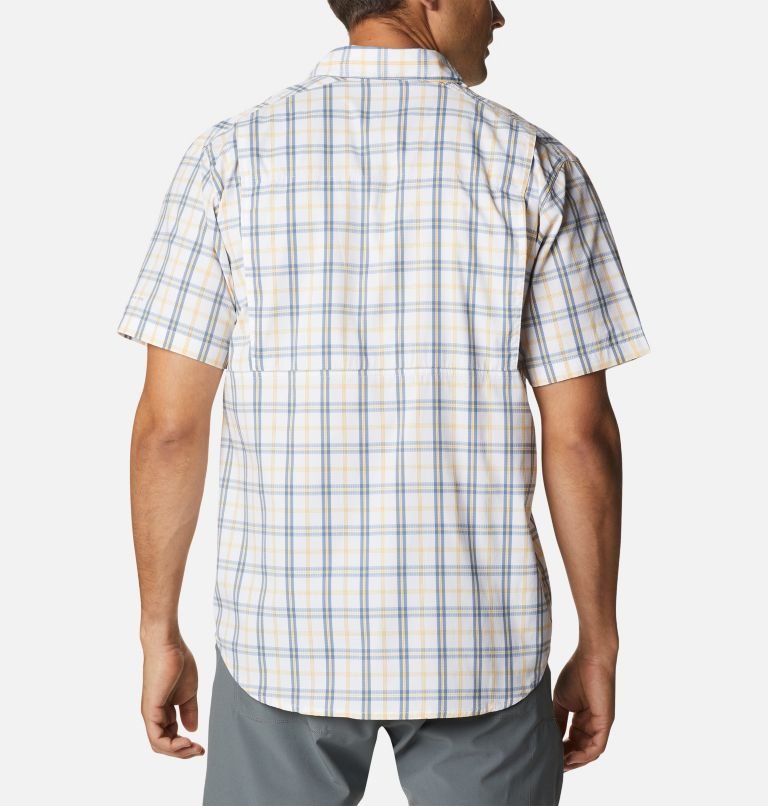 Men's Columbia Silver Ridge Lite Plaid Short Sleeve Shirts White | CA-L1A5C
