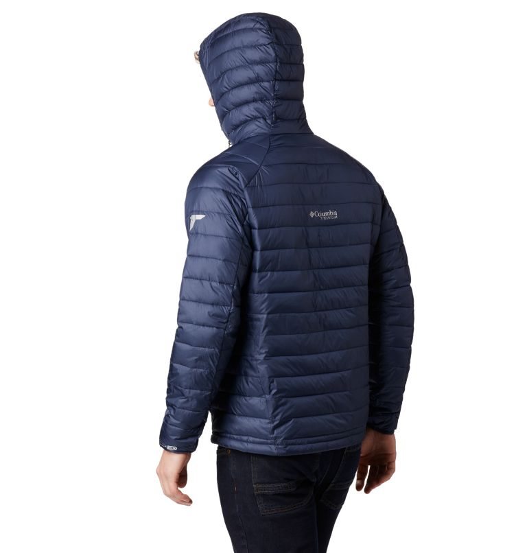 Men's Columbia Snow Country Hooded Jackets Navy | CA-I546A