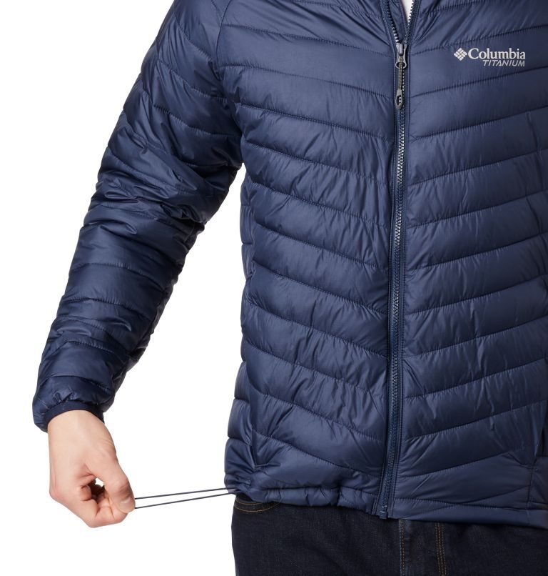 Men's Columbia Snow Country Hooded Jackets Navy | CA-I546A