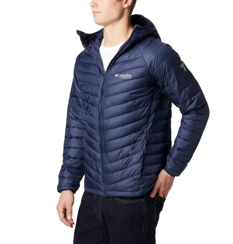 Men\'s Columbia Snow Country Hooded Jackets Navy | CA-I546A
