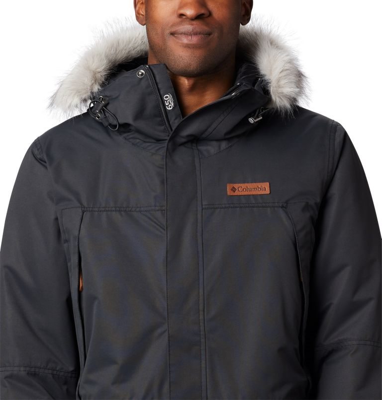 Men's Columbia South Canyon Long Down Jackets Black | CA-Y06LC