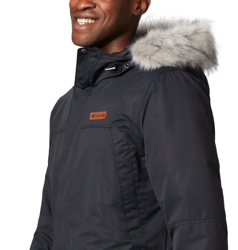 Men's Columbia South Canyon Long Down Jackets Black | CA-Y06LC