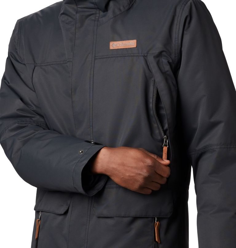 Men's Columbia South Canyon Long Down Jackets Black | CA-Y06LC