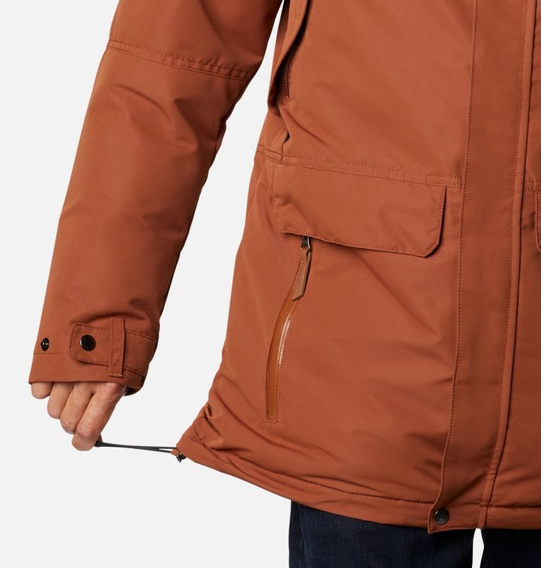 Men's Columbia South Canyon Long Down Jackets Brown | CA-Z304A