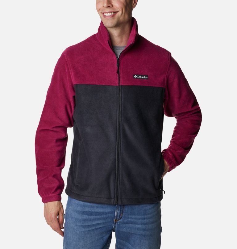 Men's Columbia Steens Mountain 2.0 Full Zip Fleece Jackets Red / Black | CA-J8031