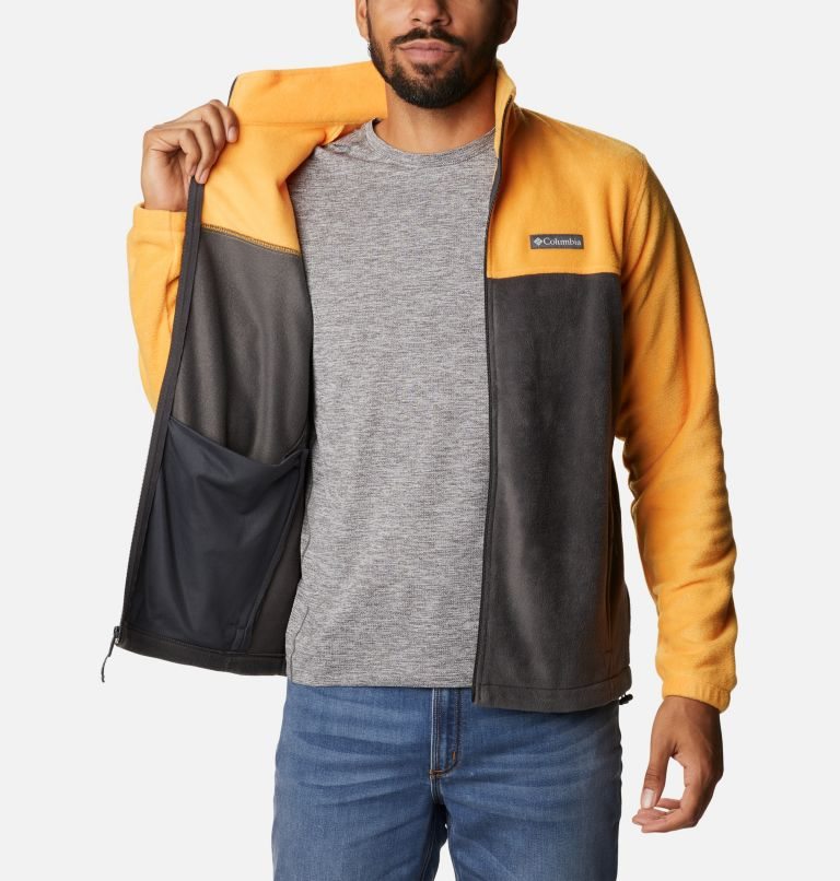 Men's Columbia Steens Mountain 2.0 Full Zip Fleece Jackets Mango / Black | CA-Y3156