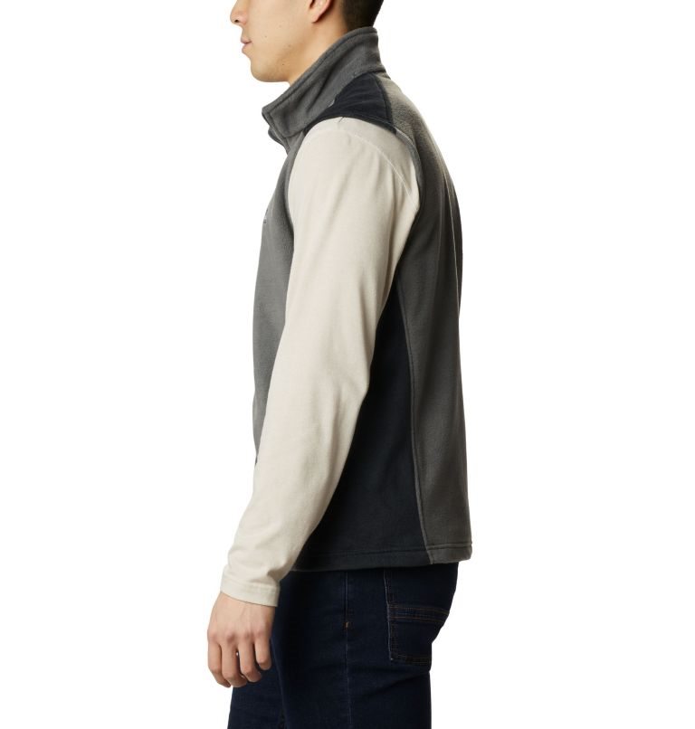Men's Columbia Steens Mountain Fleece Vest Dark Grey | CA-J1A6L