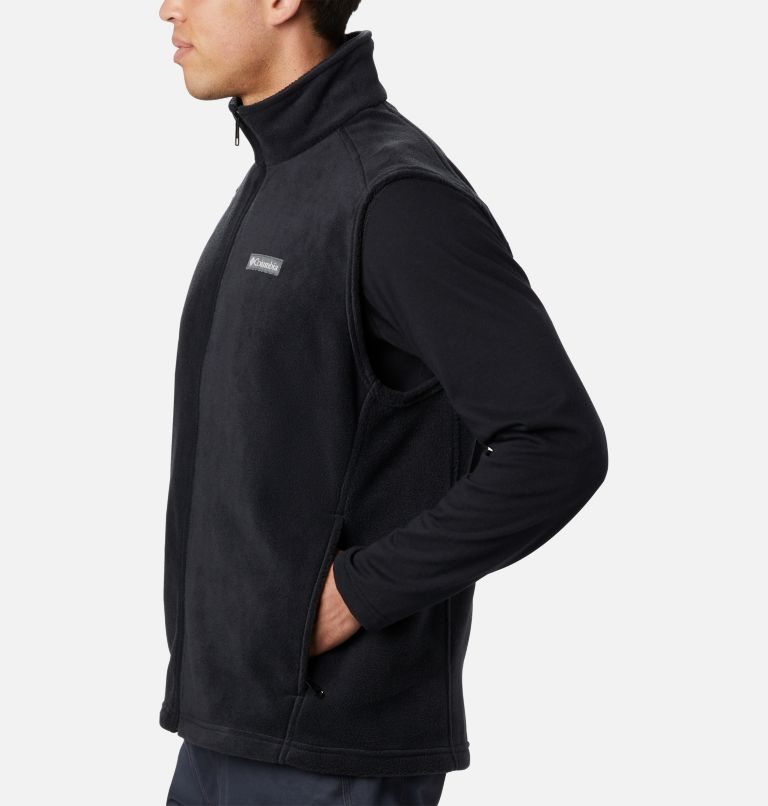 Men's Columbia Steens Mountain Fleece Vest Black | CA-MA150